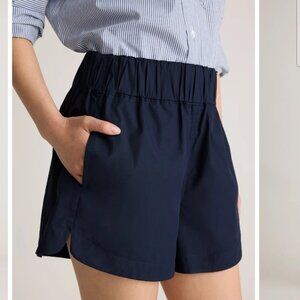 Quince Organic Cotton Poplin Pull-On Navy Shorts Size Large